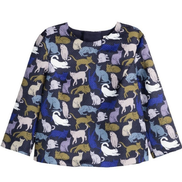 H&M Tops - H&M Cat Print Top size 4